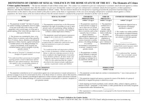 DEFINITIONS OF CRIMES OF SEXUAL VIOLENCE IN THE ICC