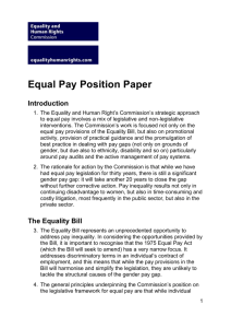 Equal Pay position paper - Equality and Human Rights Commission