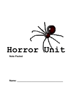 Horror Unit Reading and Writing Note Packet