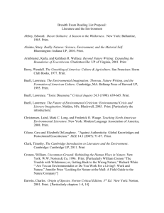 Ecocriticism Breadth List - Association for the Study of Literature and