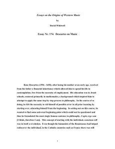 Descartes on Music - Whitwell - Essays on the Origins of Western