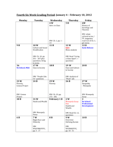 Fourth Six Week Grading Period: January 4 – February 10, 2012
