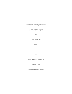 Term Paper on Hate Speech on College Campuses