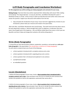 6.09 Body Paragraphs and Conclusion Worksheet