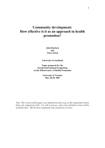 Community development - University of Toronto