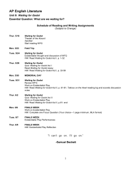 Essays Topics For High School Students The Times Review Of Waiting For Godot Essay On Waiting For Godot Sample Apa Essay Paper also Essay Of Health Waiting For Godot Essay Waiting For Godot By Samuel Beckett When High School Persuasive Essay