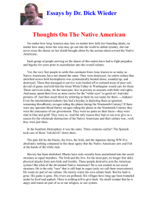 Thoughts On The Native American