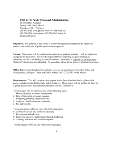 PAD 6417: Public Personnel Administration
