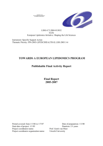Final Report - ELIFE (European Lipidomics