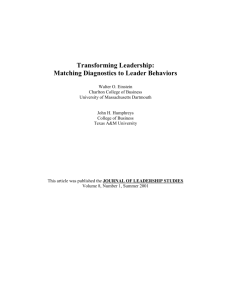 Transforming Leadership: Matching Diagnostics to Leader