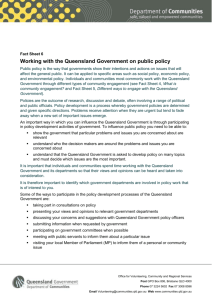 Working with the Queensland Government on public policy