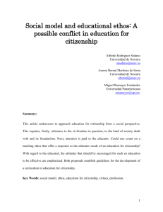 Social model and educational ethos: A possible conflict in education