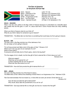 The Plan of Salvation In the South African Flag Gold – Heaven (John