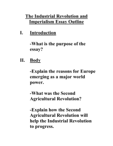 The Industrial Revolution and Imperialism Essay Outline