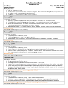 Greater Latrobe School District Weekly Lesson Plan Mrs. Manges