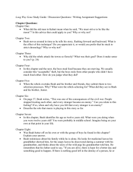 Essay questions for a long way gone