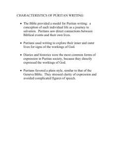Characteristics of Puritan Writing-