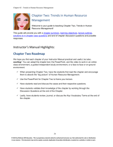 Chapter Two: Trends in Human Resource Management