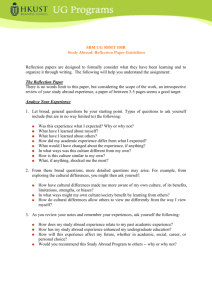 SBM UG Study Abroad: Reflection Paper Guidelines