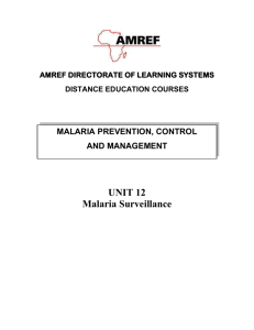 unit 12: malaria surveillance