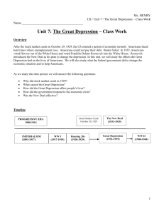 Great Depression Classwork - Scarsdale Union Free School District