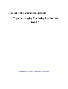 Developing Marketing Plan For Soft Drink