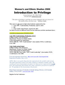 Sociology 535: Power and Privilege