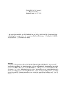 Internet Censorship Paper - Canisius College Computer Science