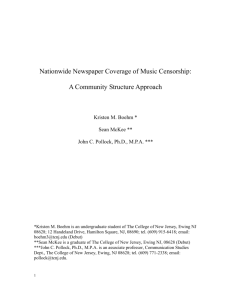 Nationwide newspaper coverage of music censorship: A community