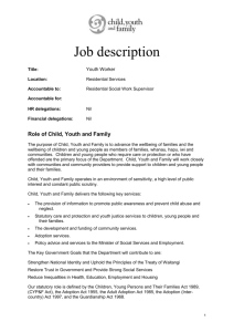 Job description - Child, Youth and Family