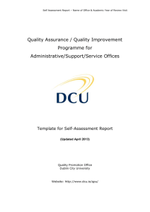 Template for Self-Assessment Report