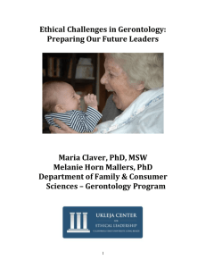 Ethical Challenges in Gerontology: Preparing Our Future Leaders