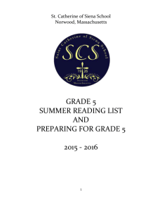 SCS - Summer Reading List - Grade 5