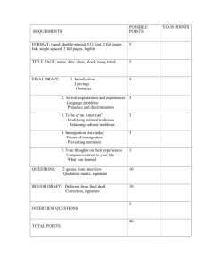 us history immigrant interview essay rubric