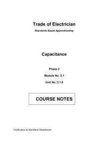 Factors affecting the Capacitance of a Capacitor