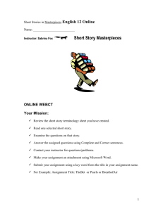 Short Stories in Masterpieces English 12 Online