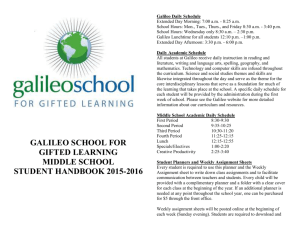 Middle School Handbook - Galileo Middle School