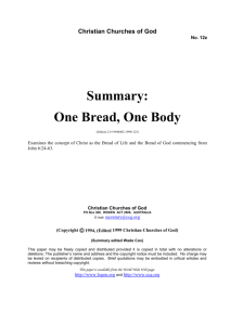Summary: One Bread, One Body (No. 12z)
