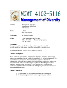 Course: Management 4102-5116 Management of Diversity Fully