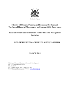 D. Outputs - The Ministry of Finance, Planning and Economic