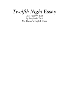 Twelfth Night Essay