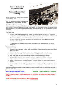 Research Essay: Nazi Germany