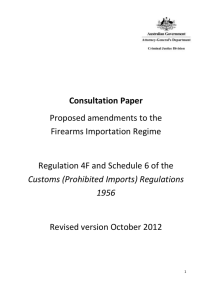 Consultation Paper - Proposed amendments to the Firearms