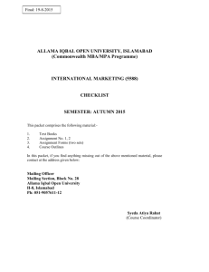 international marketing - Allama Iqbal Open University