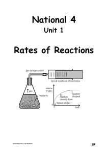 The Rate of chemical reactions