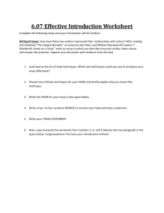 6.07 Effective Introduction Worksheet Complete the following steps