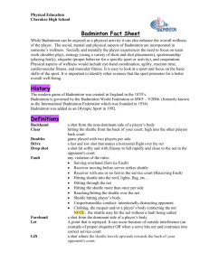 Badminton Fact Sheet
