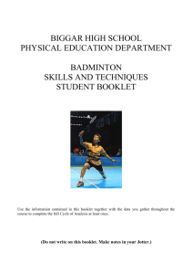 Badminton S&T Student Booklet NEW