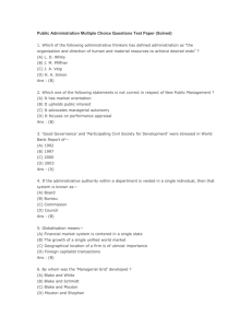Public Administration Multiple Choice Questions Test Paper (Solved)