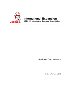 Jollibee`s International Expansion